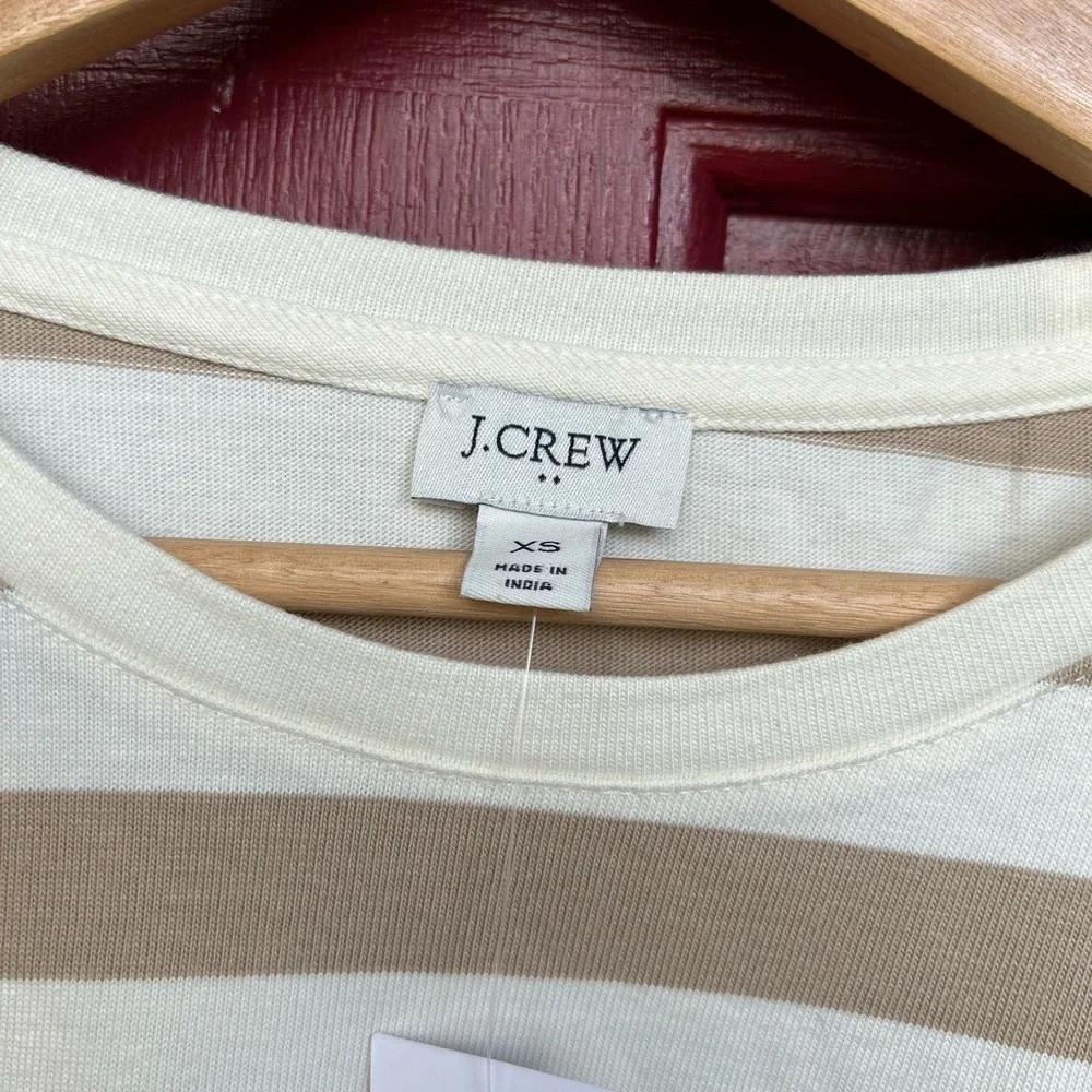 New J Crew Striped gold button-side tee classic preppy casual sweater top XS
